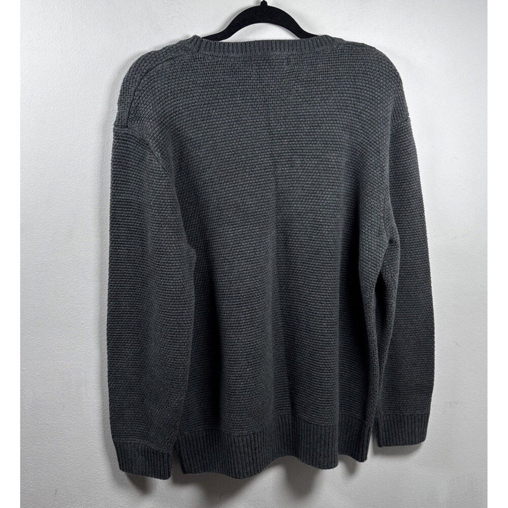 Orvis Men’s Large Gray Waffle Knit Cotton Crewneck Sweater Grandpa Core - Picture 4 of 11